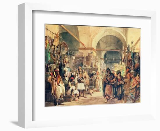 A Turkish Bazaar, 1854-Amadeo Preziosi-Framed Giclee Print