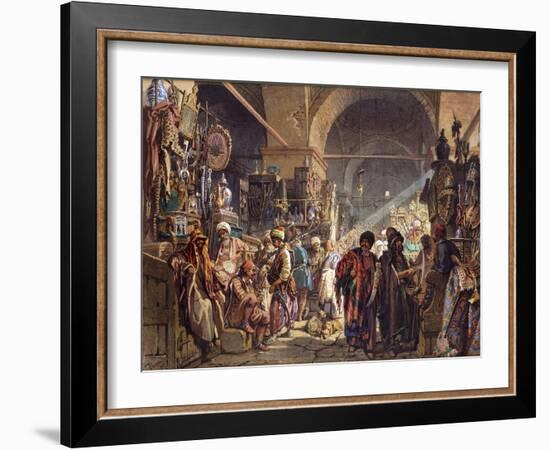 A Turkish Bazaar, 1867-Amadeo Preziosi-Framed Giclee Print