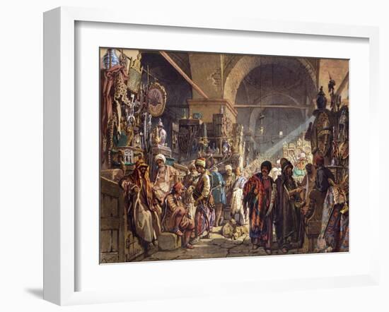 A Turkish Bazaar, 1867-Amadeo Preziosi-Framed Giclee Print