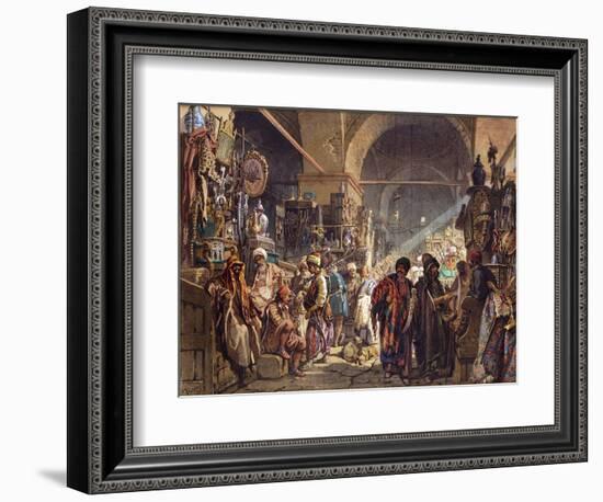 A Turkish Bazaar, 1867-Amadeo Preziosi-Framed Giclee Print