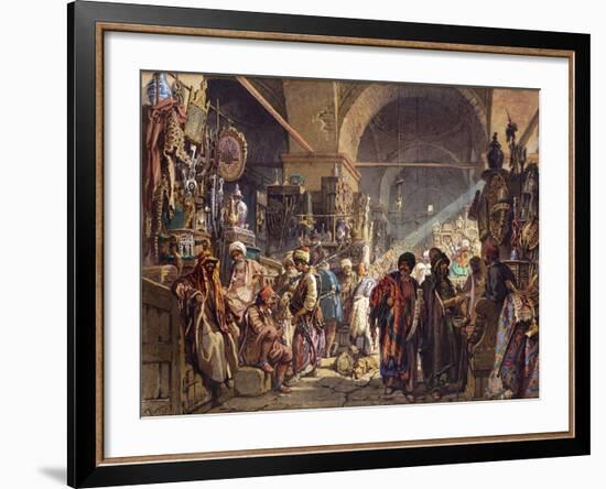 A Turkish Bazaar, 1867-Amadeo Preziosi-Framed Giclee Print