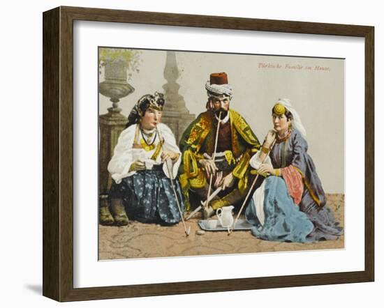 A Turkish Family Smoking-null-Framed Photographic Print