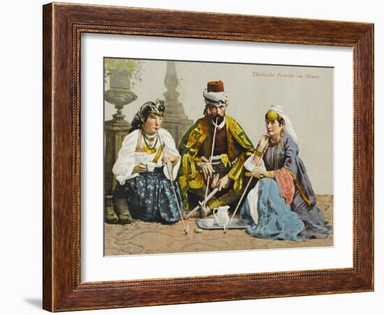 A Turkish Family Smoking-null-Framed Photographic Print