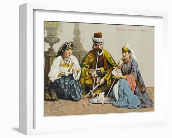 A Turkish Family Smoking-null-Framed Photographic Print