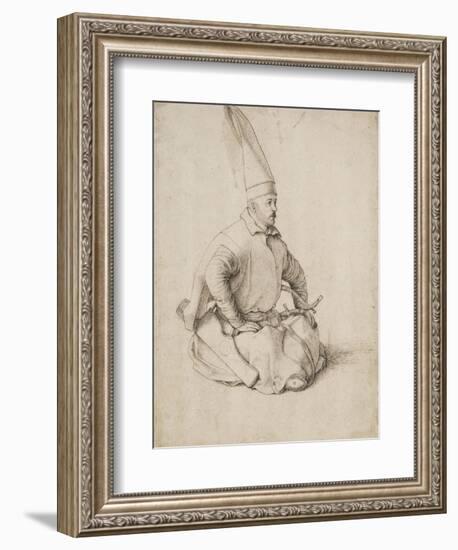 A Turkish Janissary-Gentile Bellini-Framed Art Print