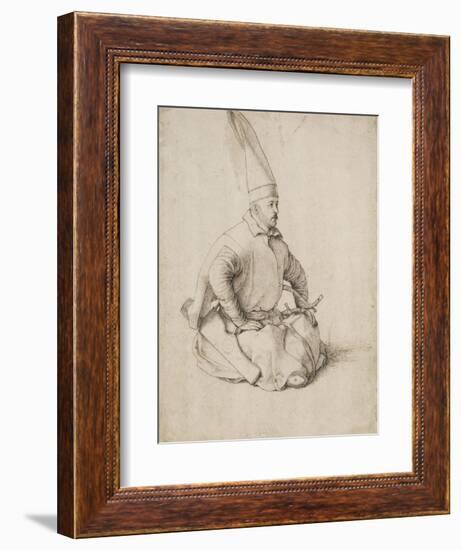 A Turkish Janissary-Gentile Bellini-Framed Art Print