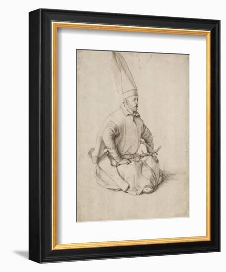 A Turkish Janissary-Gentile Bellini-Framed Art Print