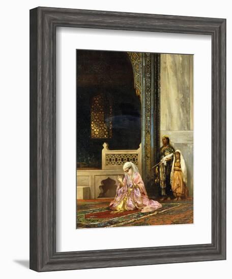 A Turkish Lady Praying in the Green Mosque, Bursa-Stanislaus Chlebowski-Framed Giclee Print