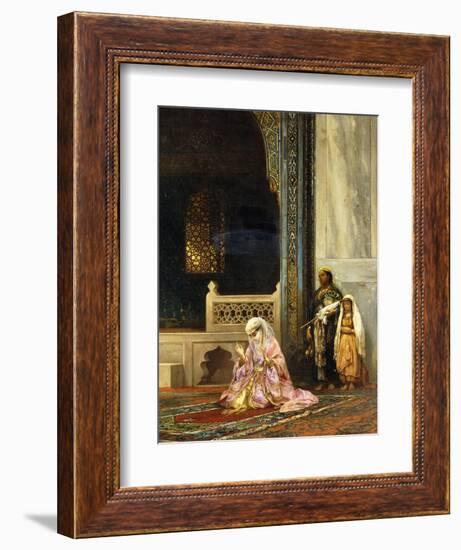 A Turkish Lady Praying in the Green Mosque, Bursa-Stanislaus Chlebowski-Framed Giclee Print