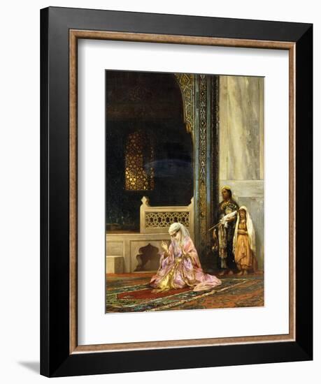 A Turkish Lady Praying in the Green Mosque, Bursa-Stanislaus Chlebowski-Framed Giclee Print