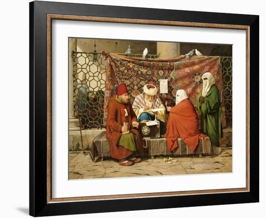 A Turkish Notary Drawing up a Marriage Contract, Constantinople, 1837-Martinus Rorbye-Framed Giclee Print