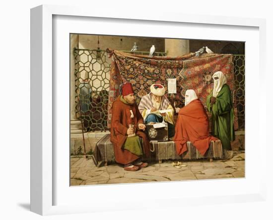 A Turkish Notary Drawing up a Marriage Contract, Constantinople, 1837-Martinus Rorbye-Framed Giclee Print