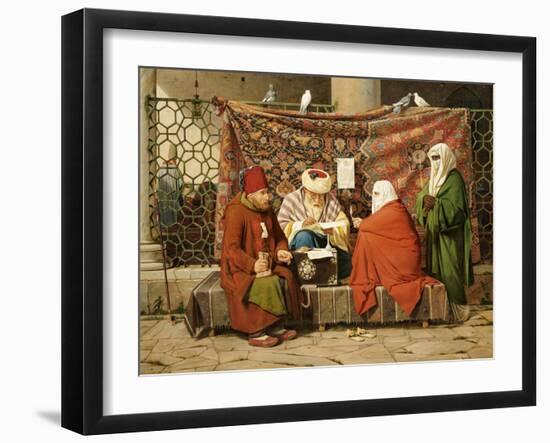 A Turkish Notary Drawing up a Marriage Contract, Constantinople, 1837-Martinus Rorbye-Framed Giclee Print