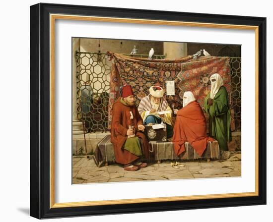 A Turkish Notary Drawing up a Marriage Contract, Constantinople, 1837-Martinus Rorbye-Framed Giclee Print