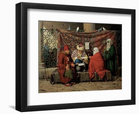 A Turkish Notary Drawing up a Marriage Contract in Front of the Kilic Ali Pasha Mosque, Tophane, Ci-Martinus Rorbye-Framed Giclee Print