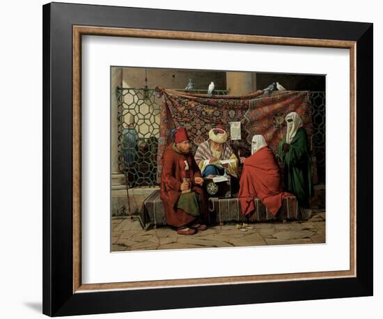 A Turkish Notary Drawing up a Marriage Contract in Front of the Kilic Ali Pasha Mosque, Tophane, Ci-Martinus Rorbye-Framed Giclee Print