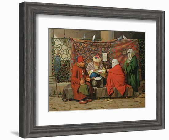 A Turkish Notary Drawing Up a Marriage Contract in Front of the Kilic Ali Pasha Mosque, Tophane,…-Martinus Rorbye-Framed Giclee Print