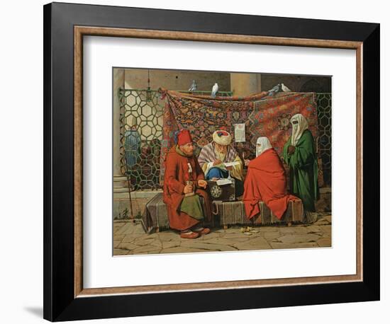 A Turkish Notary Drawing Up a Marriage Contract in Front of the Kilic Ali Pasha Mosque, Tophane,…-Martinus Rorbye-Framed Giclee Print