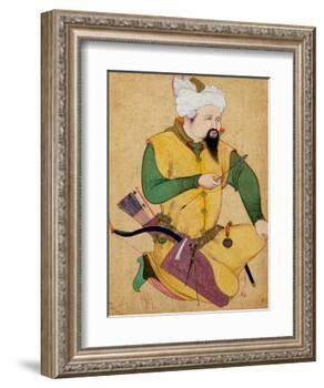 A Turkoman or Mongol Chief Holding an Arrow, from the Large Clive Album, 1591-92-null-Framed Giclee Print
