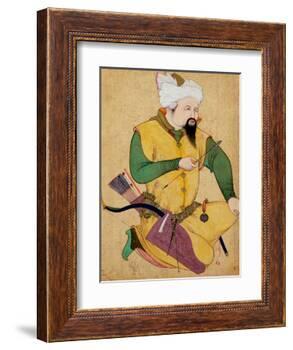 A Turkoman or Mongol Chief Holding an Arrow, from the Large Clive Album, 1591-92-null-Framed Giclee Print