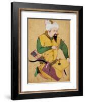 A Turkoman or Mongol Chief Holding an Arrow, from the Large Clive Album, 1591-92-null-Framed Giclee Print