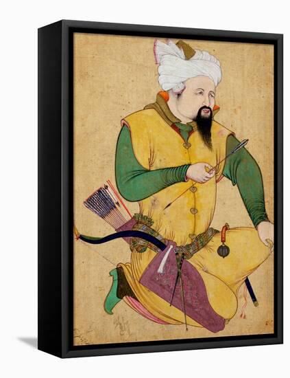 A Turkoman or Mongol Chief Holding an Arrow, from the Large Clive Album, 1591-92-null-Framed Premier Image Canvas