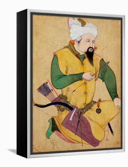 A Turkoman or Mongol Chief Holding an Arrow, from the Large Clive Album, 1591-92-null-Framed Premier Image Canvas