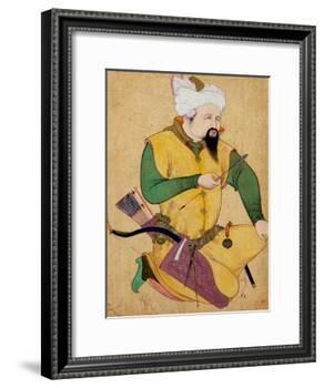 A Turkoman or Mongol Chief Holding an Arrow, from the Large Clive Album, 1591-92-null-Framed Giclee Print