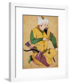 A Turkoman or Mongol Chief Holding an Arrow, from the Large Clive Album, 1591-92-null-Framed Giclee Print