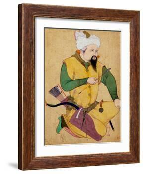 A Turkoman or Mongol Chief Holding an Arrow, from the Large Clive Album, 1591-92-null-Framed Giclee Print