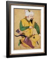 A Turkoman or Mongol Chief Holding an Arrow, from the Large Clive Album, 1591-92-null-Framed Giclee Print
