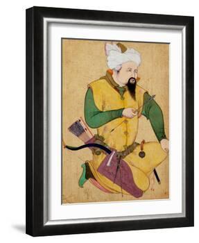 A Turkoman or Mongol Chief Holding an Arrow, from the Large Clive Album, 1591-92-null-Framed Giclee Print