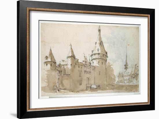 A Turreted Chateau and a Church-Jacques Callot-Framed Giclee Print