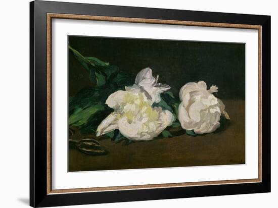 A Twig of White Peonies with Pruning Shears, 1864-Edouard Manet-Framed Giclee Print