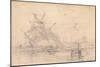 A Two Deck Ship Wrecked on a Beach, 19Th Century (Graphite)-John Christian Schetky-Mounted Giclee Print