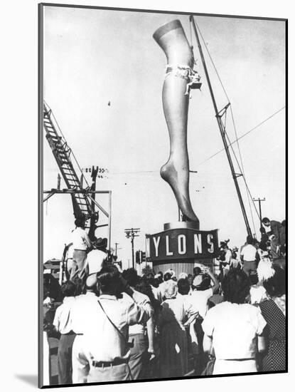 A Two-Ton Model of Actress Marie Wilson's Leg, Produced to Advertise a Los Angeles Hosiery Shop-null-Mounted Photographic Print