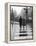 A Typical English Street on a Rainy Shopping Day: an Elderly Couple Use the Zebra Crossing-Henry Grant-Framed Premier Image Canvas