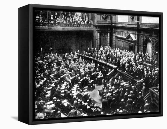 A Typical Sitting of the Reichstag, Parliament of the German Republic, 1926-null-Framed Premier Image Canvas