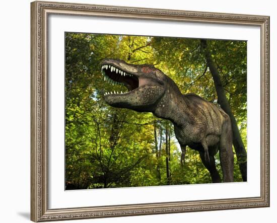 A Tyrannosaurus Wanders a Cretaceous Forest-Stocktrek Images-Framed Photographic Print