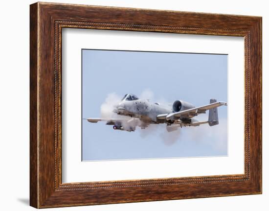 A U.S. Air Force A-10 Thunderbolt Ii Fires its 30Mm Gun at a Strafe Target-Stocktrek Images-Framed Photographic Print