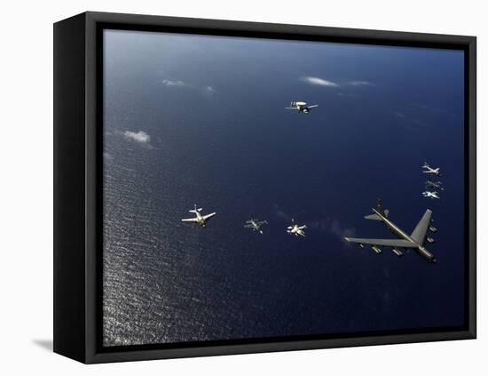 A U.S. Air Force B-52 Stratofortress Aircraft Leads a Formation of Aircraft-Stocktrek Images-Framed Premier Image Canvas