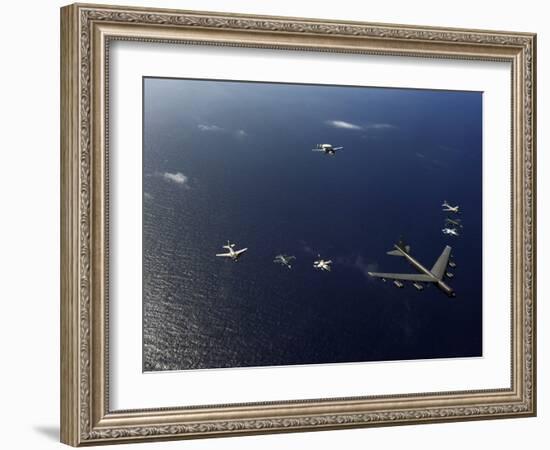 A U.S. Air Force B-52 Stratofortress Aircraft Leads a Formation of Aircraft-Stocktrek Images-Framed Photographic Print