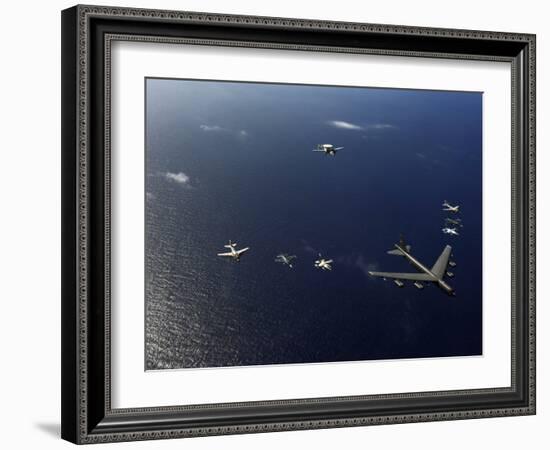 A U.S. Air Force B-52 Stratofortress Aircraft Leads a Formation of Aircraft-Stocktrek Images-Framed Photographic Print