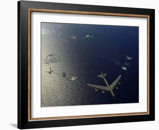 A U.S. Air Force B-52 Stratofortress Aircraft Leads a Formation of Aircraft-Stocktrek Images-Framed Photographic Print