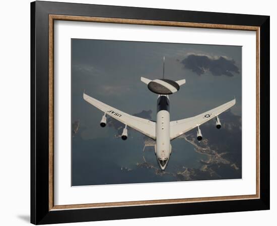 A U.S. Air Force E-3 Sentry Aircraft Off the Coast of South Korea-Stocktrek Images-Framed Photographic Print