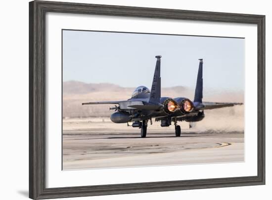 A U.S. Air Force F-15E Strike Eagle Takes Off in Full Afterburner-Stocktrek Images-Framed Photographic Print