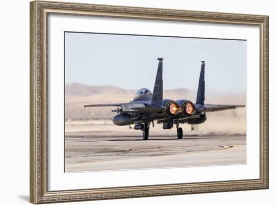 A U.S. Air Force F-15E Strike Eagle Takes Off in Full Afterburner-Stocktrek Images-Framed Photographic Print