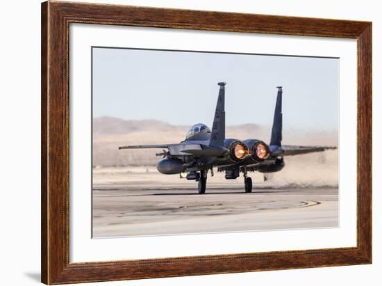 A U.S. Air Force F-15E Strike Eagle Takes Off in Full Afterburner-Stocktrek Images-Framed Photographic Print