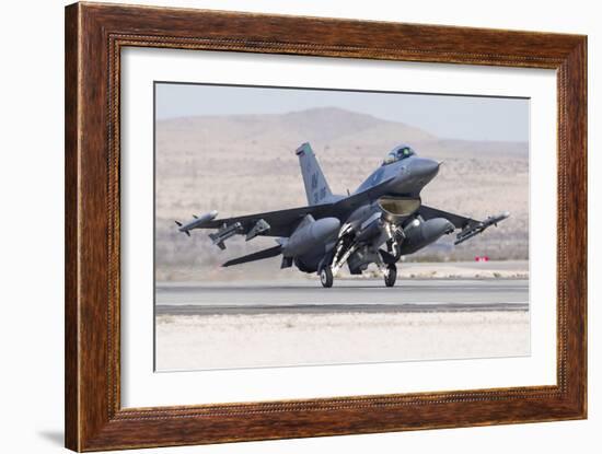 A U.S. Air Force F-16C Fighting Falcon Landing-Stocktrek Images-Framed Photographic Print