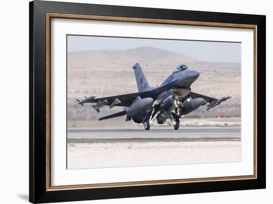 A U.S. Air Force F-16C Fighting Falcon Landing-Stocktrek Images-Framed Photographic Print